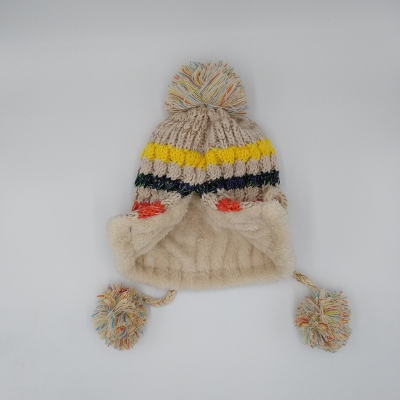 Winter Colorful Knit Pom Pom Hat with Neck Gaiter - Picture 7 of 8